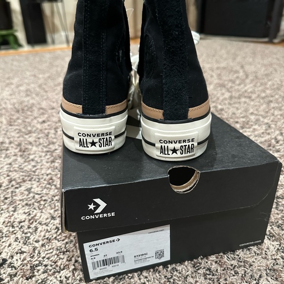 Converse CTAS LIFT HI Sneaker Black/Egret/Champagne Tan - Picture 3 of 5